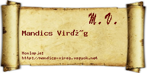 Mandics Virág névjegykártya